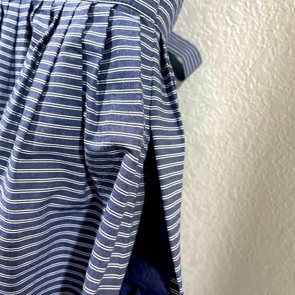 Michael Kors Size 0 XS classic striped belted blue and white dress with pockets - Picture 6 of 8